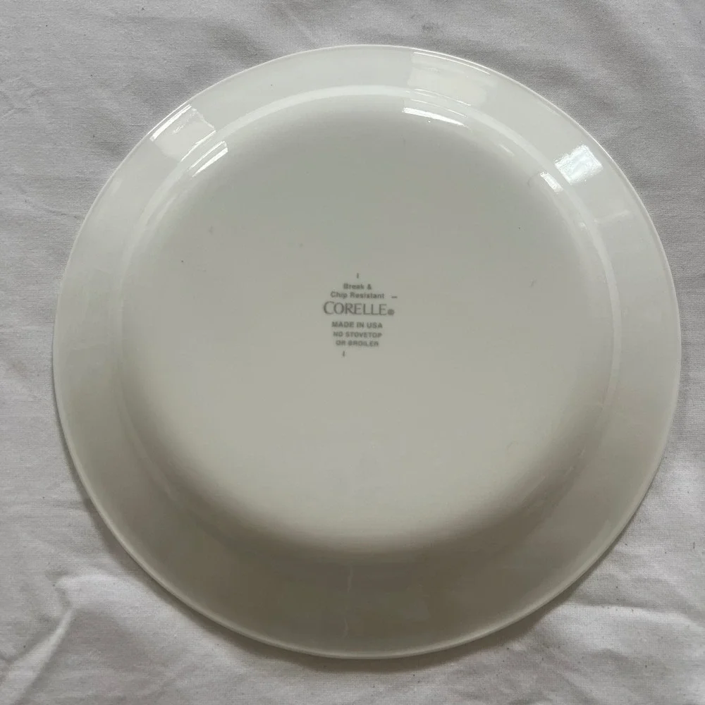 Corelle White Swirl Bread and Butter Plate 6.75 Inch Vitrelle Made in USA